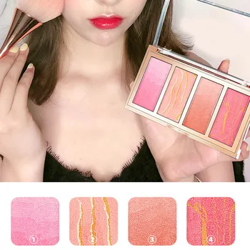 

4 Colors Baked Blush Palette Cruelty-Free Powder Shimmery Matte Finish Contour Face SK88