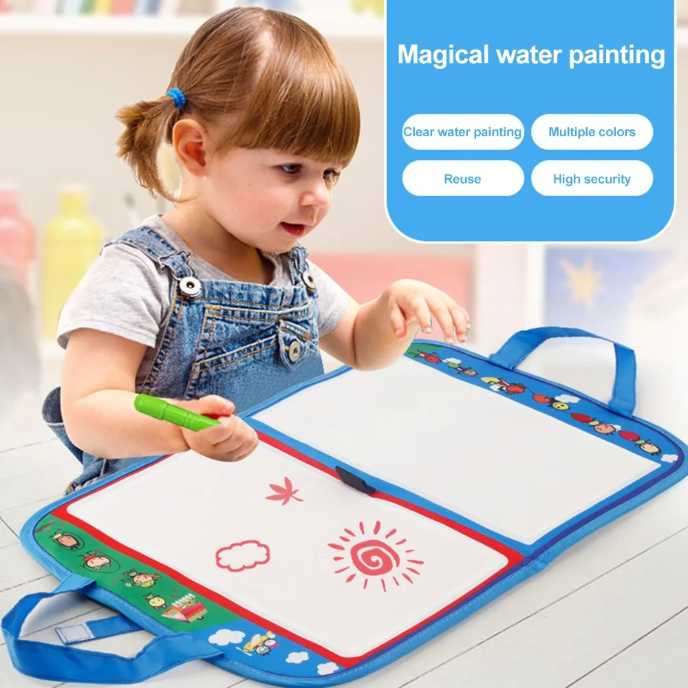 Magic water drawing cloth with doodle pens graffiti writing travel mat spirograph education toys 36 x 29cm | Игрушки и хобби