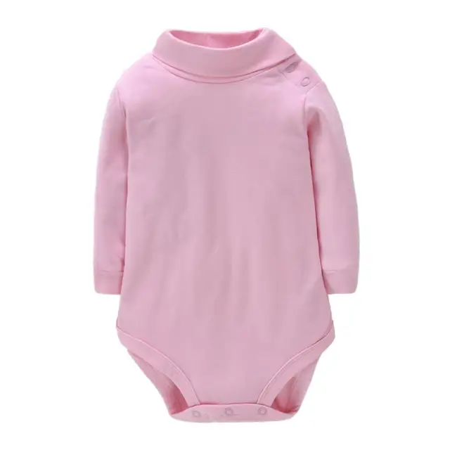 Newborn Baby Girl Clothing Bodysuits Tops Cotton Long Sleeved Romper 9-24M Outfits Clothes Jumpsuit Ruffled Costume for Kids Pink