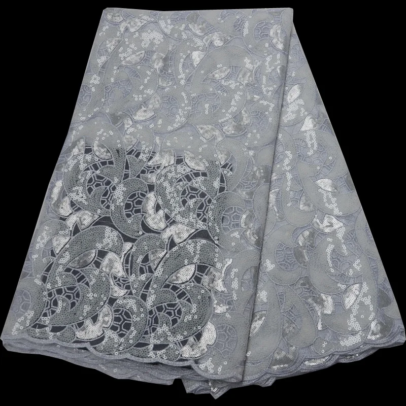 

(5 ярдов/шт) Высококачественная африканская Свадебная кружевная блестящая кружевная ткань из органзы с вышивкой, вечерние платья OP117