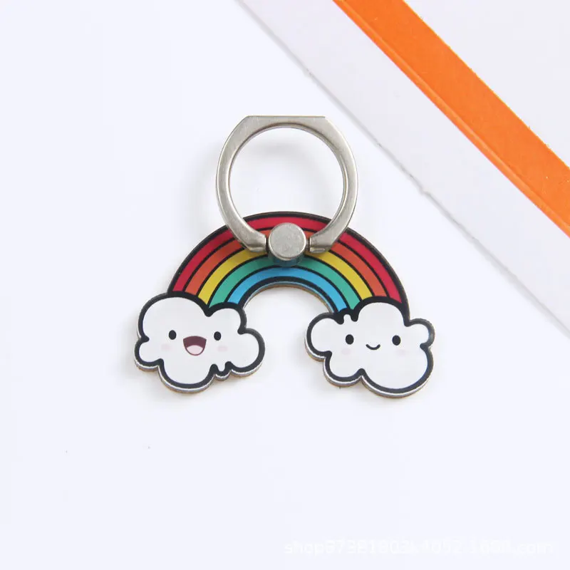 Ring Buckle Bracket Sensitive Adhesive Phone Rotatable Ring Rainbow Lips Ice Cream Mobile Phone Bracket Mobile Phone Accessaries iphone desk stand