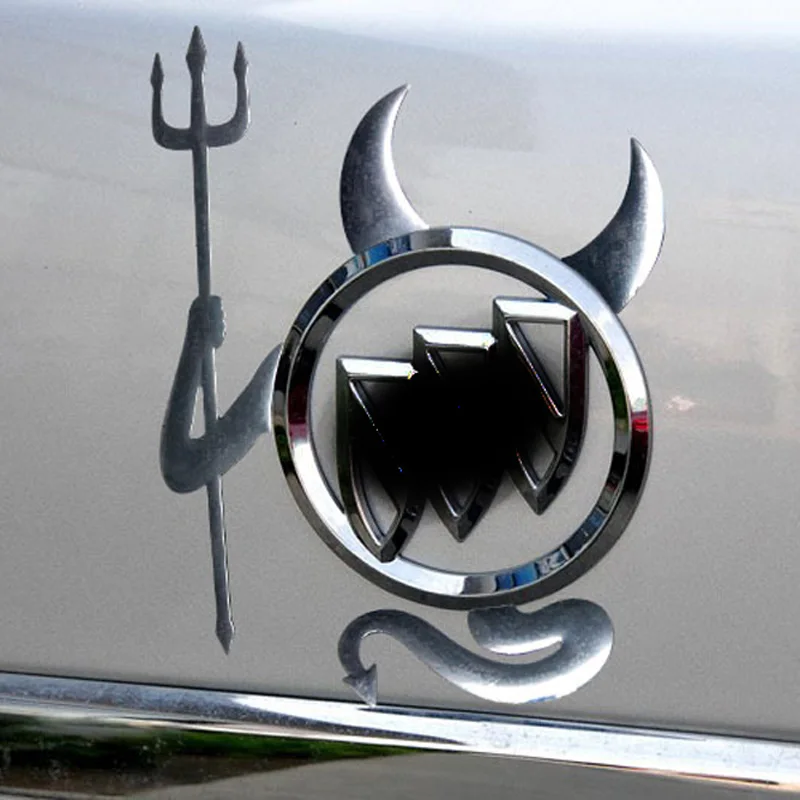 3D хромированная наклейка дьявола автомобильные аксессуары забавная на машину!