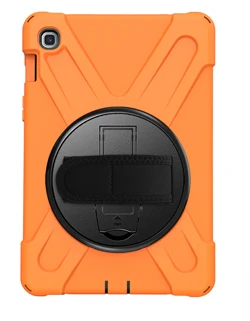 Чехол для Samsung Galaxy Tab S5E 10,5 SM-T720 T720 T725, вращающаяся подставка/ремешок для рук сверхмощный защитный чехол для всего тела - Цвет: Оранжевый