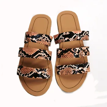 

Women Casual Shoes Summer Sandals Beach Slides New Fashion Flat Bottom Snake Shallow Female Slippers Women Footwear
