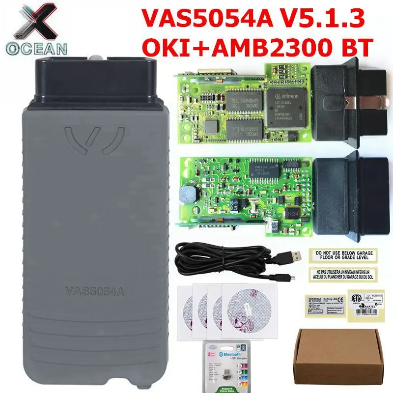 

VAS5054 ODIS V5.1.3 keygen Full Chip Original OKI OBD2 Diagnostic Tool VAS5054A VAS 5054A Bluetooth AMB2300 code reader Scanner