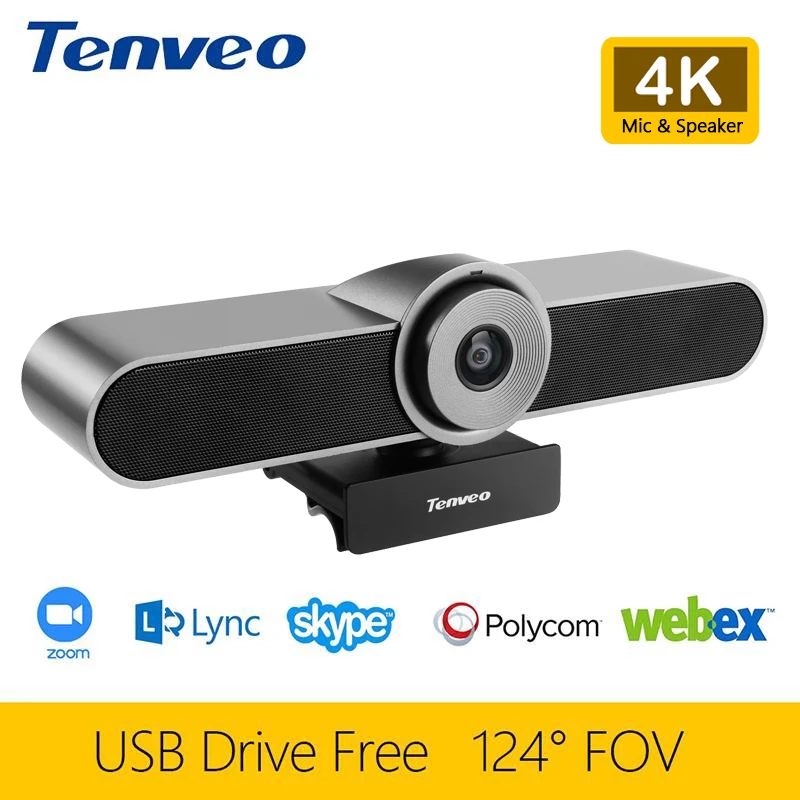 Tenveo VA4K 11MP 4K cam 124 ° FOV USB plug and Play with Mic and