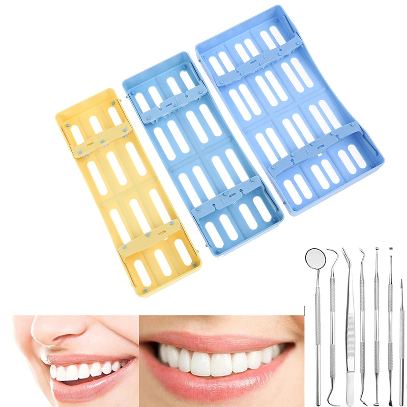 Dental Autoclave Cassette Dental Tool 3/5/7/10 Pcs Color Dental Sterilization Rack Plastic Surgical Sterilization Box