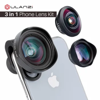 

ULANZI Anamorphic Lens Universal Lens Wide-angle lens with CPL filter Fisheye Lens Telephoto Lens for iPhone Andriod Phones