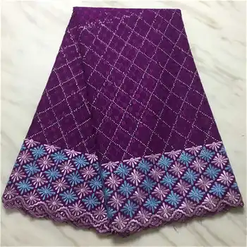 

New arrivals Swiss lace fabric high quality2019African dry cotton lace with stones fabric for Evening long Dresses