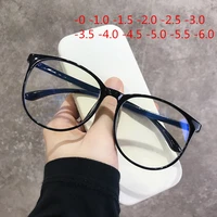 -1.0 1.5 2.0 to 6.0 Black Finished Myopia Glasses Men Women Transparent Eyeglasses Prescription Student Shortsighted Eyewear 1