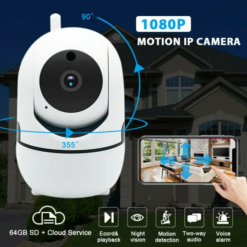 1080P WiFi IP камера сети ИК-вырез панорамирование наклона ночного видения CCTV Pet baby monitor
