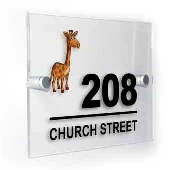 

DIY House Number Giraffe Modern Style Personalised House Number Acrylic Sign Plaque