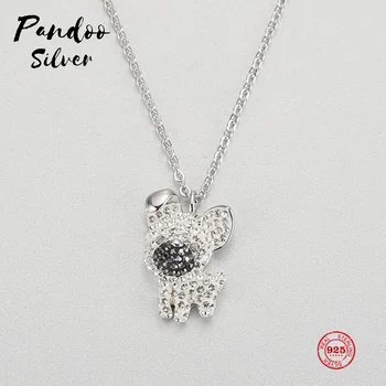 

PANDOO Fashion Charm Pure 925 Silver Original 1:1 Copy, Cute Design Fashion Wild Pendant Necklace Female Luxury Jewelry Gifts