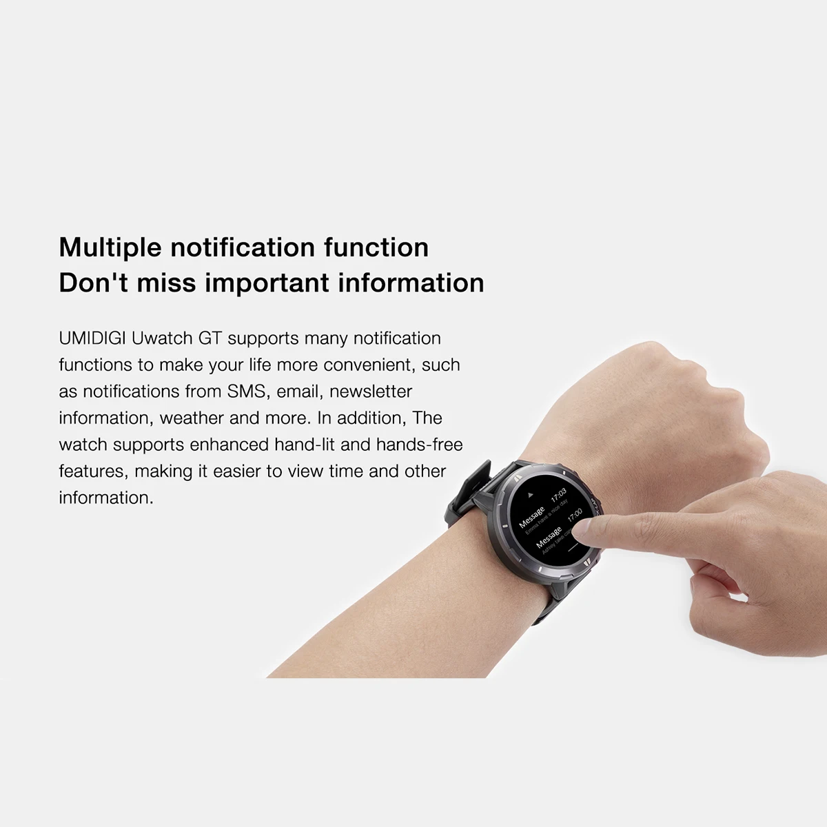 Умные часы UMIDIGI Uwatch GT, водонепроницаемые, на весь день, для отслеживания пульса, активности, сна, ультра-длинный Battrey, Android iOS