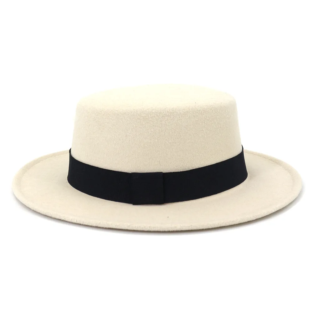 straw fedora European American Men's Women's Woolen Felt Woolen Fedora Hat Jazz Panama Fall Winter Fashionable Vintage Hat and Caps straw fedora