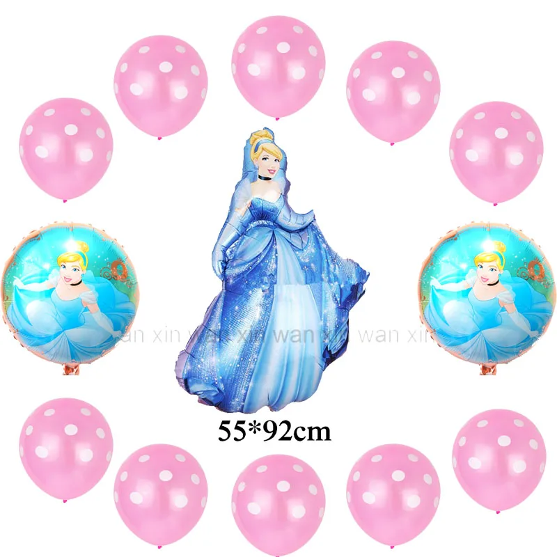 13 шт./лот) вечерние воздушные шары принцессы набор смешанных 10 шт латексных шаров и 3 шт фольгированных шаров Принцесса Белль Русалка Рапунцель воздушные шары