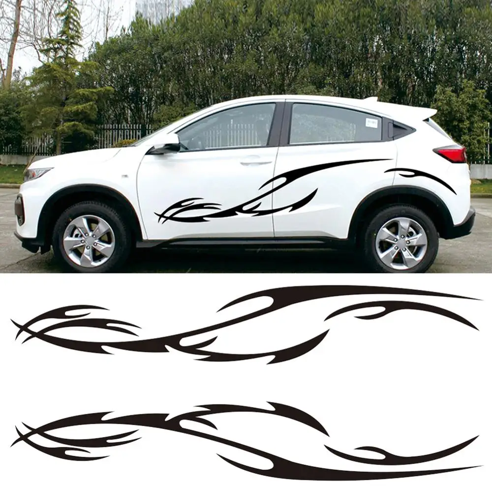 

New Durable Universal Car Wavy lines Stickers Full Auto Body Decals Vinyl Side Waterproof Self Adhesive Stickers Wholesale CSV