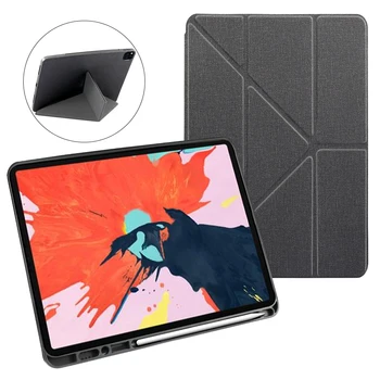 

For iPad Pro 11 Inch 2020 Case Tri-Fold Stand PU Leather Folio Tablet Cover For iPad Pro 11 2018 with Pen Slot Smart Wake/Sleep