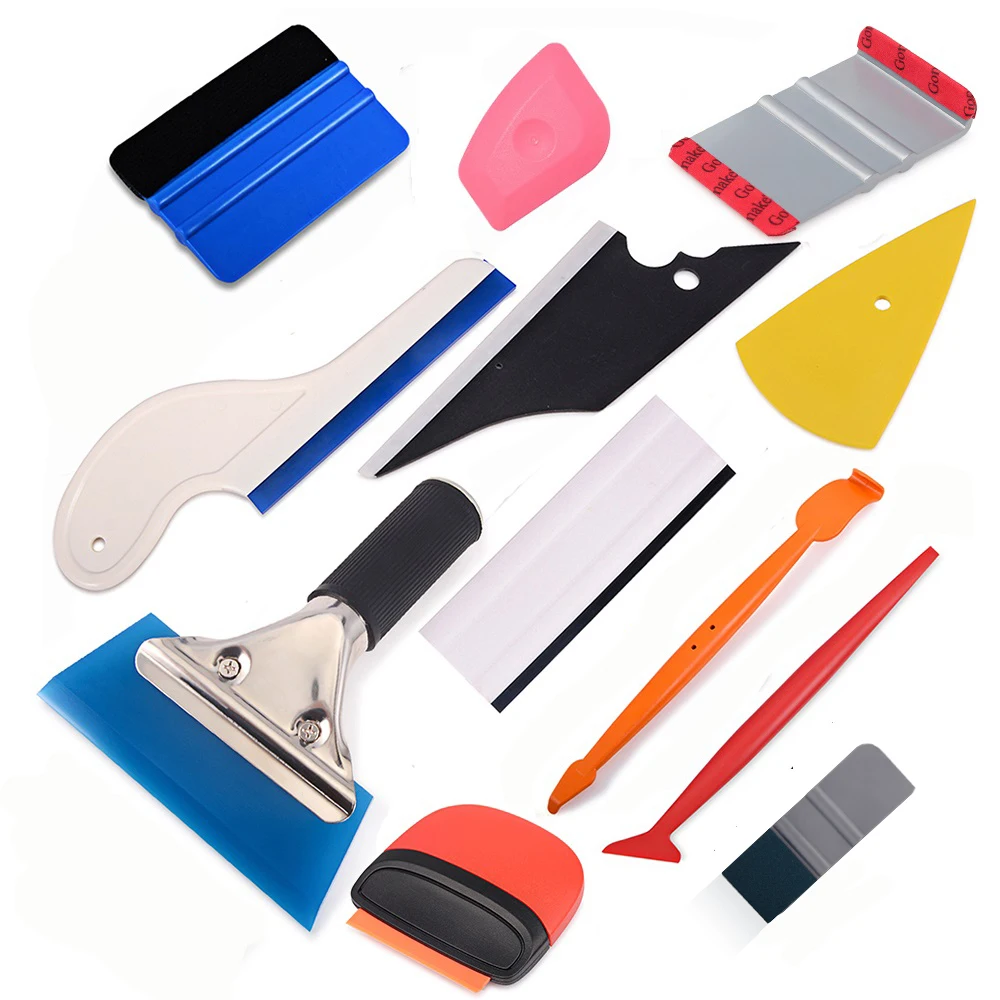 Billig FOSHIO Vinyl Auto Wrap Magnetische Aufkleber Stick Rakel Schaber Werkzeuge Kit Carbon Faser Folie Film Auto Auto Verpackung Zubehör