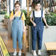 Сезон весна-лето; женские джинсовые комбинезоны размера плюс с карманами; модные брюки для женщин и девочек; узкие джинсовые брюки-карандаш; Z8716