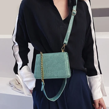 

Mododiino Stone Pattern Crossbody Bag Lady's Bag Mini Handbag And Purse Elegant Shoulder Bag Chains Female Bag Flap DNV1372