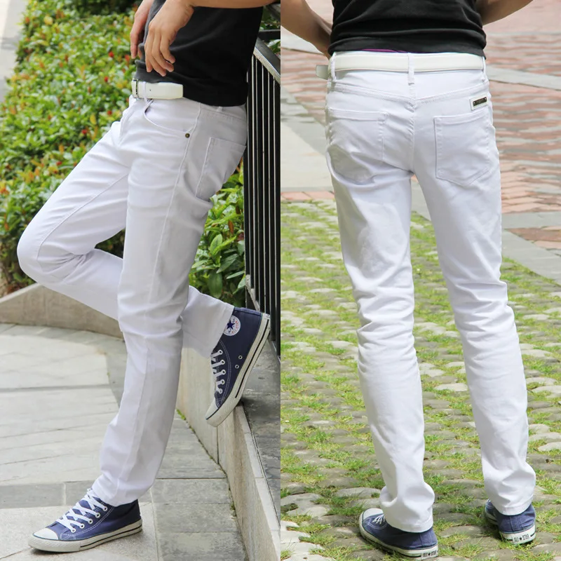 Autumn And Winter New Style Solid White MEN'S Jeans MEN'S Black Cotton-padded Trousers Straight Slim Elasticity Casual Pants MEN Autumn And Winter New Style Solid White MEN'S Jeans MEN'S Black Cotton-padded Trousers Straight Slim Elasticity Casual Pants MEN