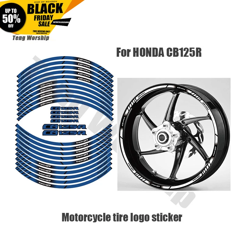 20X For HONDA CB125R CB 125R CB125 R Motorcycle tyre sign decoration sticker inner rim reflective decals | Автомобили и мотоциклы