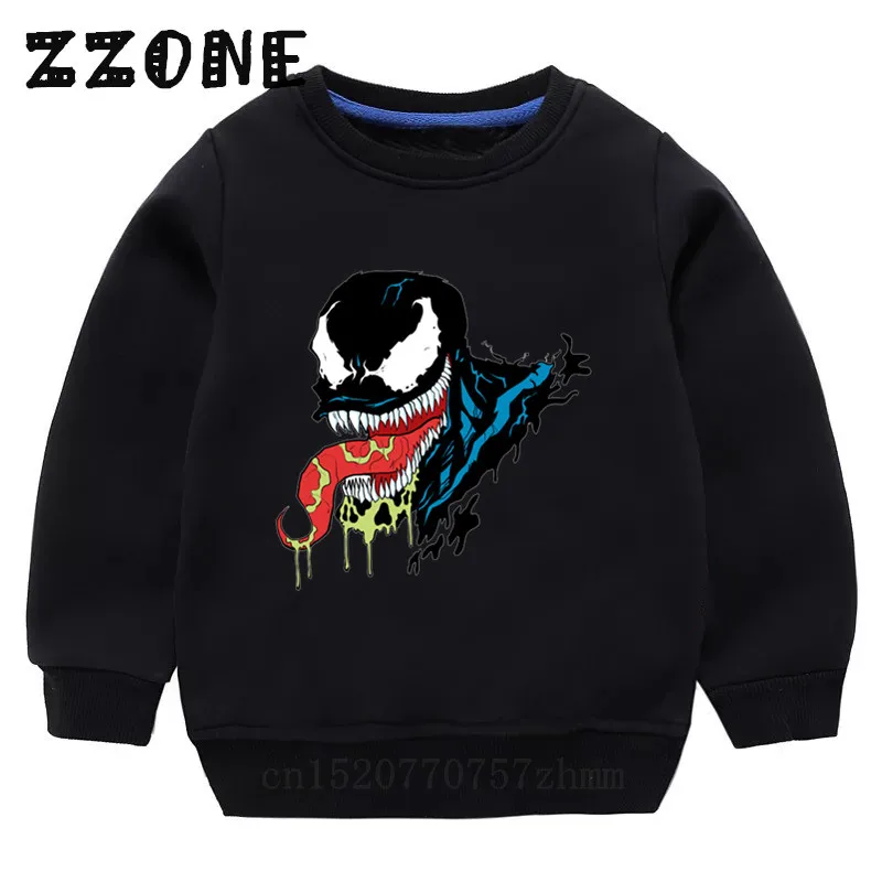 Children's Hoodies Kids Marvel Movie Venom and Deadpool Funny Sweatshirts Baby Pullover Tops Girls Boys Autumn Clothes,KYT5271 - Цвет: 5271A-Black