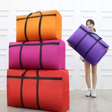 180L moving packing bag woven duffel bag quilt storage artifact portable snakeskin bag Oxford canvas large capacity