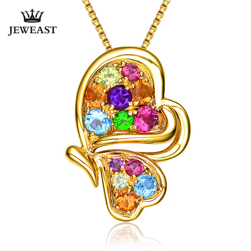 

Natural topaz/Citrine 18K Pure Gold Pendant Real AU 750 Solid Gold Upscale Trendy Classic Party Fine Jewelry Hot Sell New 2019