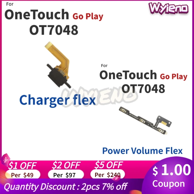 Док-станция Wyieno для Alcatel OneTouch Go Play OT7048 7048X USB-порт зарядки гибкий кабель
