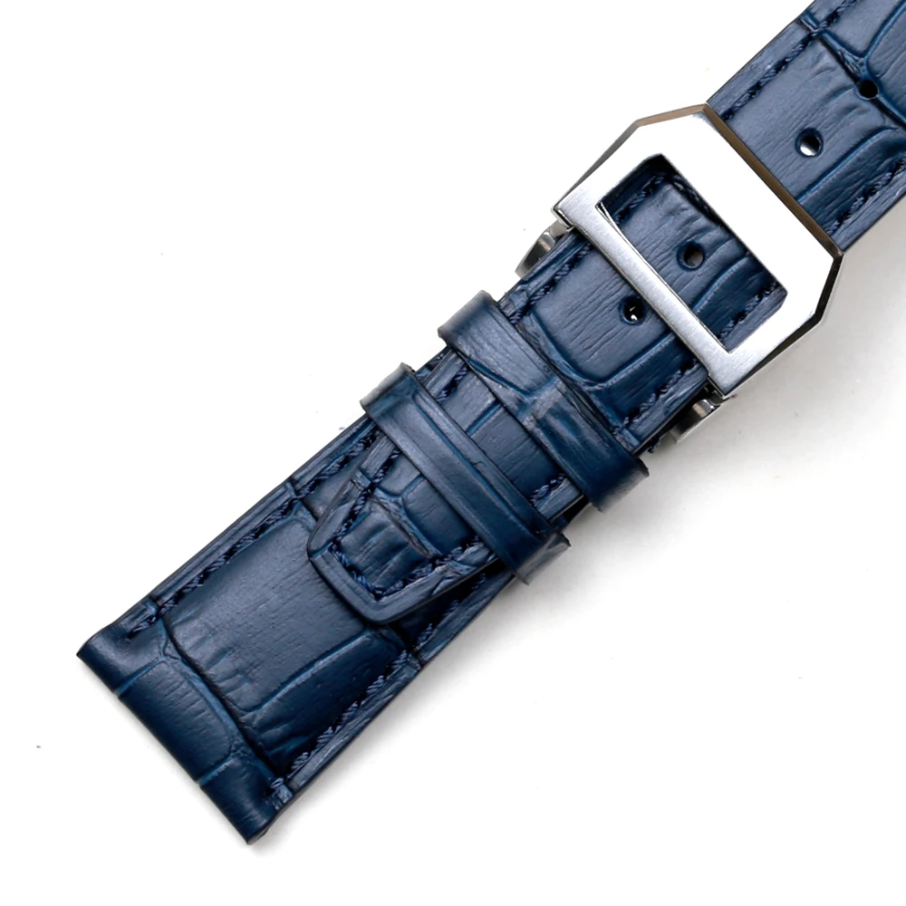 Pesno Genuíno Couro da Pele de Bezerro Preto Marrom Azul Escuro Relógio Banda Masculino Relógio Acessórios 20 mm 22 mm Compatível para Iwc Português - Image 5