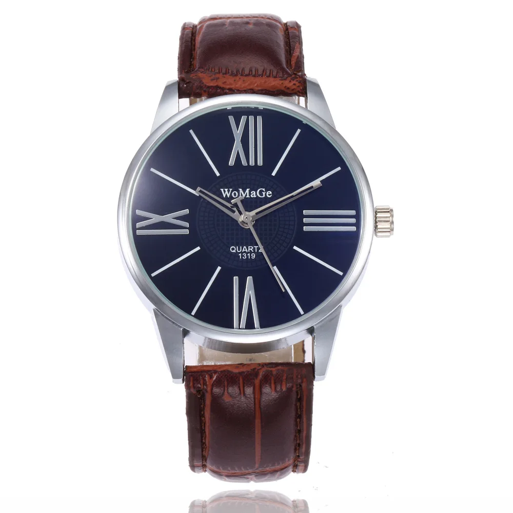 

Top Grade MEN'S Watch Colorful Blueray Glass Rome Measuring Quartz Leather Strap Watch MEN'S Watch