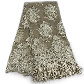 

African lace fabric 2020 High quality Nigerian French applique lace fabric wedding dress