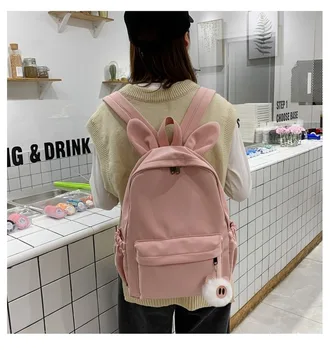 

2020 new backpack women's campus style travel bag solid color backpack women's
