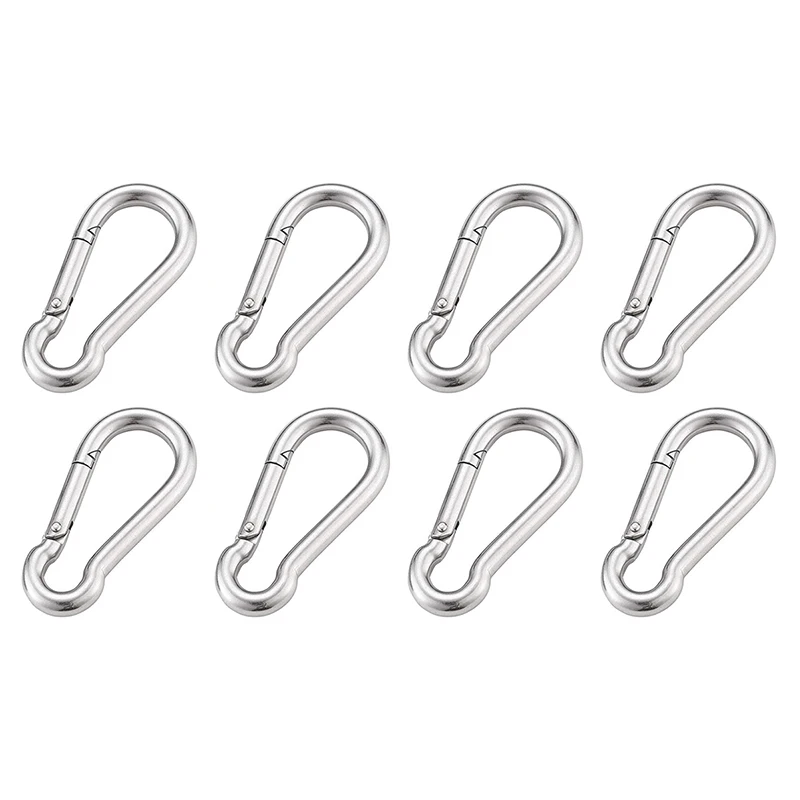 Hefddehy 6Pcs Steel Spring Snap Hook Carabiner, Small Carabiner, Steel  Clips for Flags Climbing(M6 and M8) 