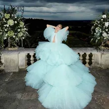 Великолепное очень Пышное с оборками фатиновое бальное платье, модное Многоярусное фатиновое длинное платье для выпускного вечера с коротким рукавом 2010, выпускное платье размера плюс