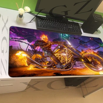 

XGZ Anime Evil Spirit Rider Locomotive Custom Large Mouse Pad Black lock-edge Computer Desk Mat Rubber Non-slip Csgo Dota Gamer
