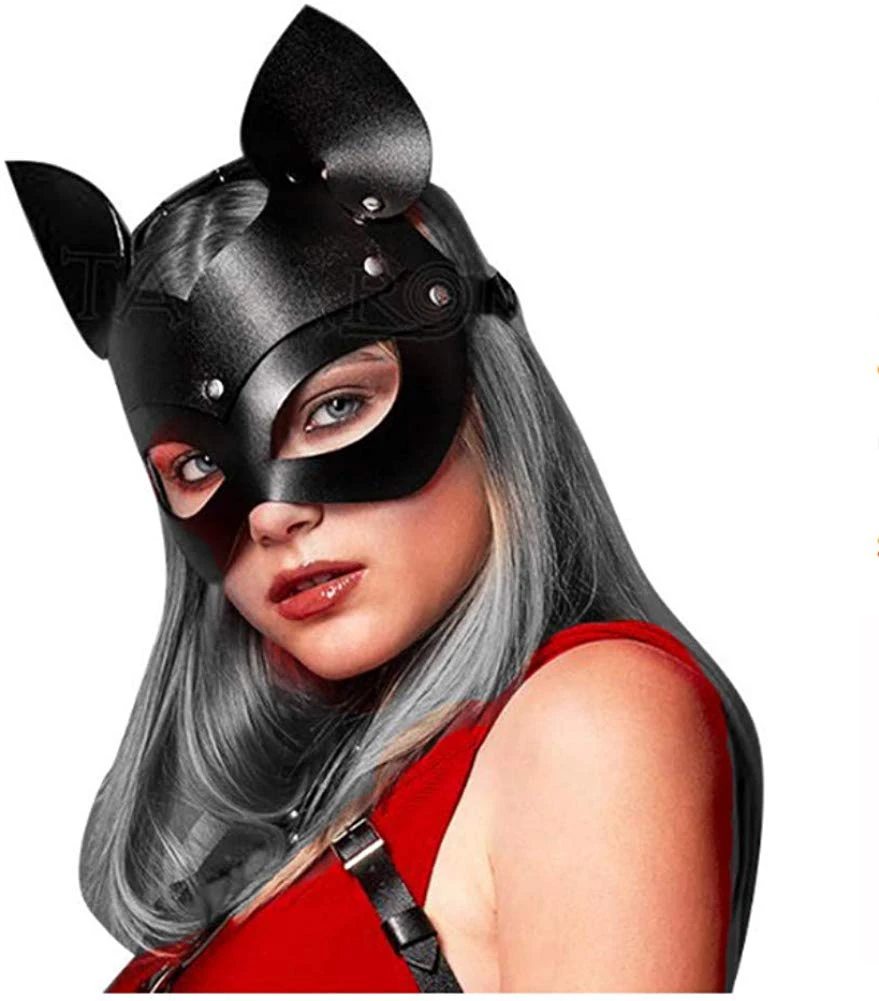 

Rabbit,Cat Woman Handwork Mask for Cosplay Costume and Rivets Cat Womans Masquerade Mask Dance Performance Props
