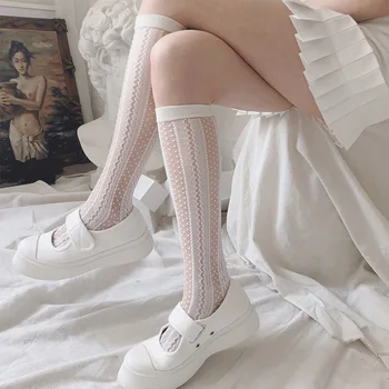 

Sexy Dot Lace Stockings Women Transparent Long Knee Socks Girls Summer Thin High Ealstic Pantyhose Stocking Leg Dress Calcetine