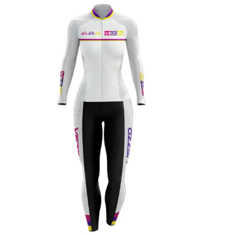 Vezzo Cycling Suit Long Female Jumpsuit,Monkey Summer Set,Women's Clothing Trousers,Little Triathlon Cyclist Jersey Overalls GEL
