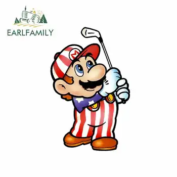 

EARLFAMILY 13cm x 8.4cm For Mario Golf Sticker Graphic JDM Motorcycle Decal Vinyl Car Window Decor Cartoon Car Stickers