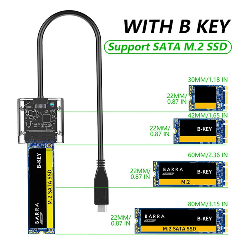 UTHAI M2 SSD Box SATA Box M.2 To Type-C SSD Adapter For PCIE NGFF SATA M/B Key Disk Transparent Hard Disk