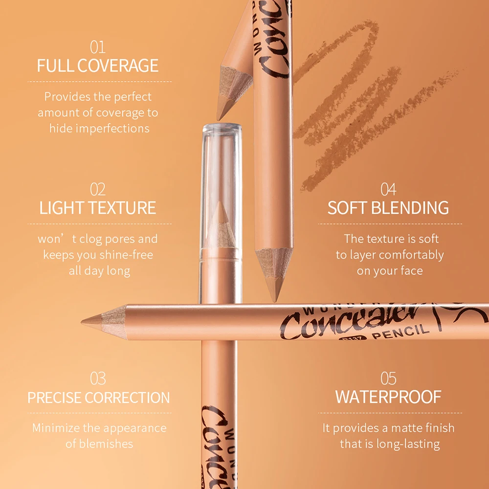 1PC Concealer Pen Waterproof Concealer Concealer Foundation Cream Long Lasting Blemishes Acne Smoothing Moisturizing Makeup Pen