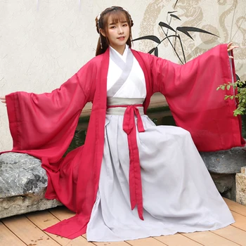 

Red Hanfu Women Traditional Dance Costumes Oriental Festival Outfit Stage Rave Performance Clothing Folk Fairy Dress DC2702