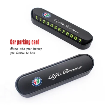 

3D New Luminous Car Temporary Parking Card Sticker Emblem Auto Phone Number Card Plate For Alfa Romeo Car styling Accessories