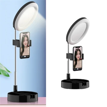 

Foldable Led Selfie Ring Light Dimmable Table Phone Video Photography Fill Light 64 LED Lamp Beads For Mobile Phone For Studio