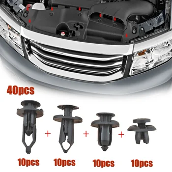

Black Faster Clips 40pcs Car Body Plastic Push Pin Rivet Trim Mouldings