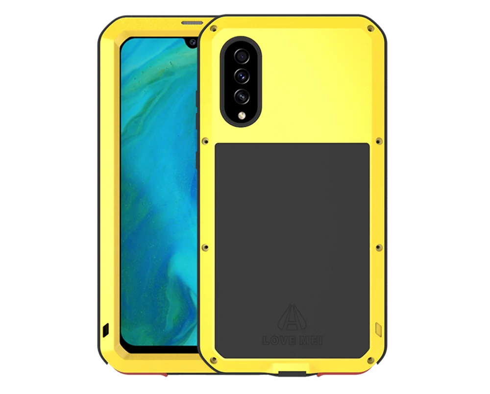 Мощный ударопрочный чехол LOVE MEI для samsung Galaxy A70S A707F A707, сверхпрочный чехол, силиконовый металлический чехол, закаленное стекло