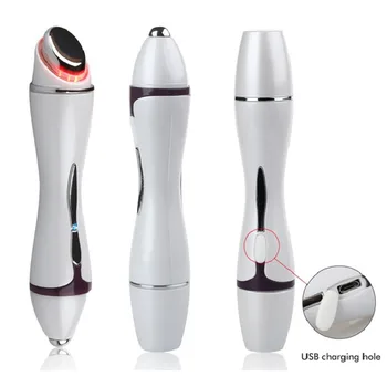

USB Rechargeable Face and Eye Vibra Led Ion Photon Heat Treatment Beauty Magic Wand Eyes Massager